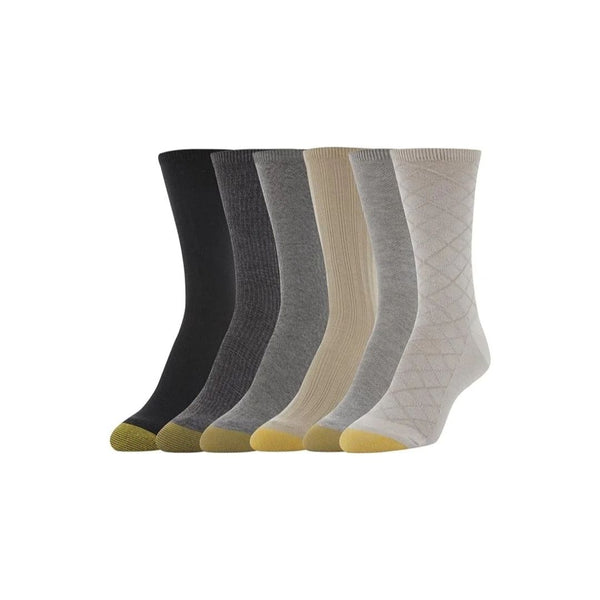 6 Pairs of GOLDTOE Women’s Casual Texture Crew Socks