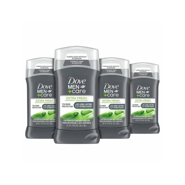 4 Count Dove Men+Care Deodorant Stick for Men Extra Fresh