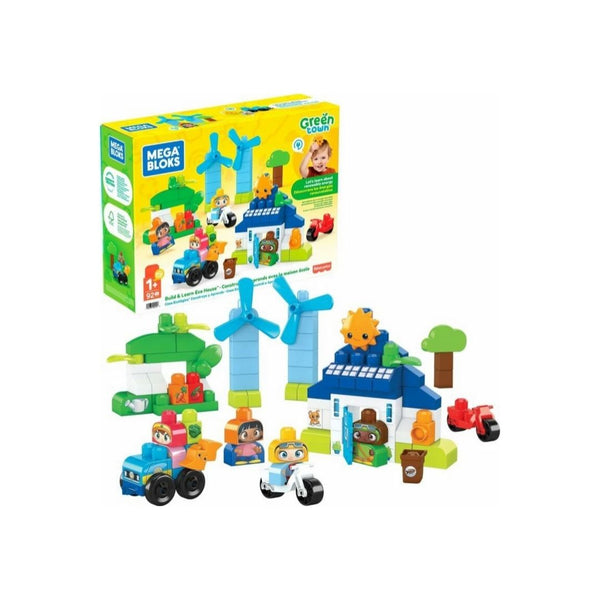 MEGA BLOKS Fisher-Price Toddler Building Blocks, Green Town Build & Le ...