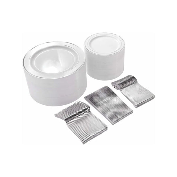 300 Pcs Plastic Disposable Dinnerware Set