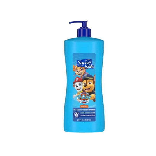 4 Bottles of Suave Kids 3-in-1 Shampoo, Conditioner, Body Wash Paw Patrol Adventure