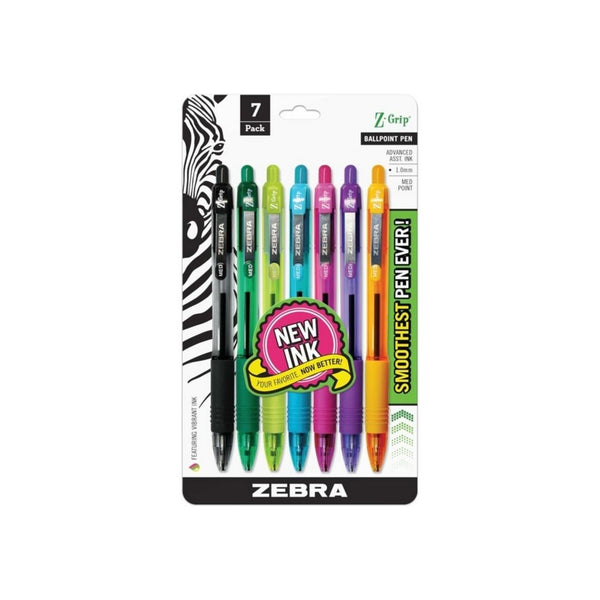 7-Pack Zebra Pen Z-Grip Retractable Ballpoint Pen’s