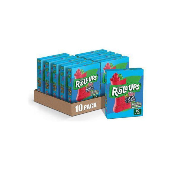 10-Packs Of 10 Fruit Roll-Ups Fruit Flavored Snacks, Jolly Rancher