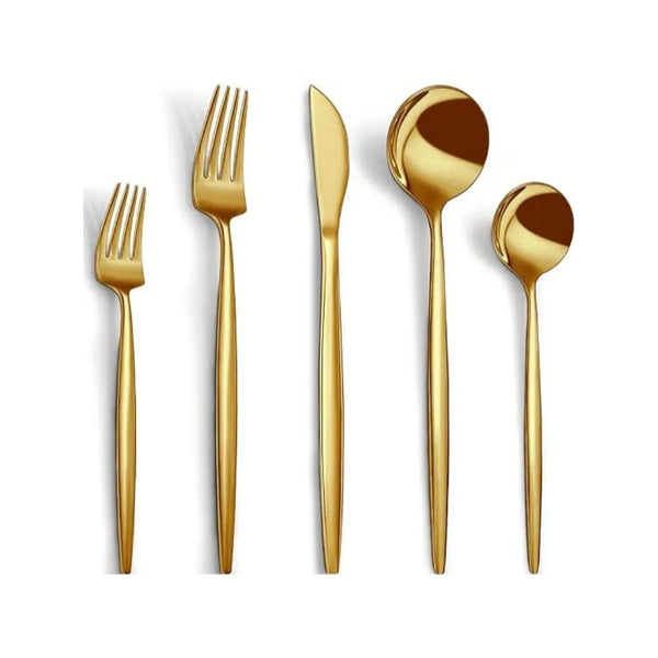 40-Piece Gold Stainless Steel Silverware Set