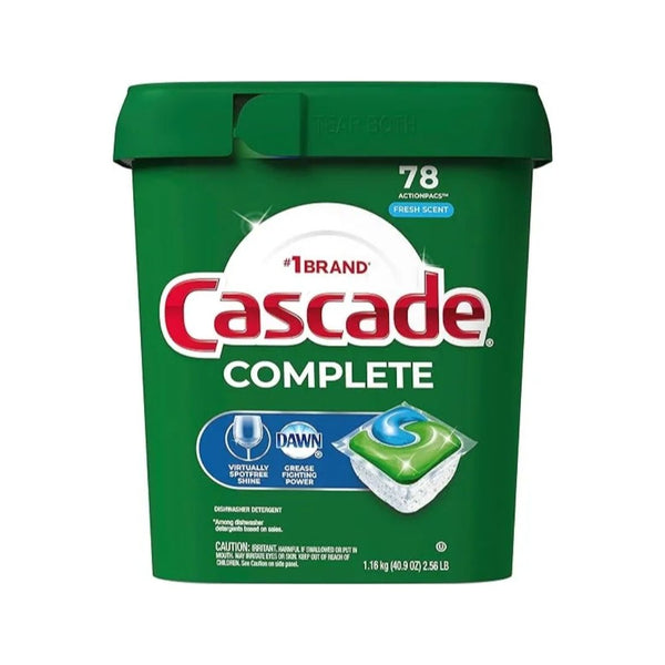 78-Count Cascade Complete Dishwasher Pods - Fresh Scent ActionPacs + $10.50 Amazon Credit