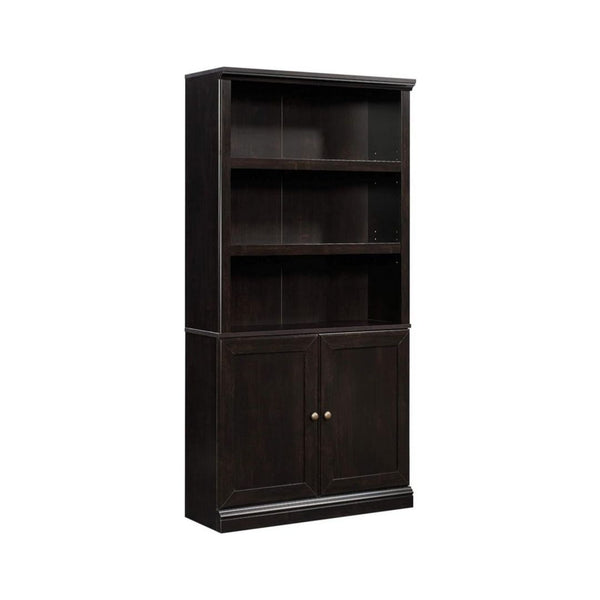 Sauder Miscellaneous Storage Bookcase With Doors, Estate Black Finish