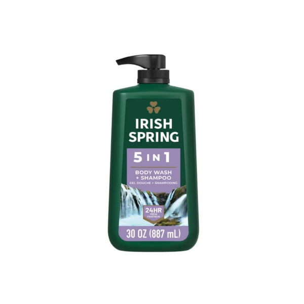 Irish Spring 5 in 1 Body Wash for Men 30 Oz Pump Bottle