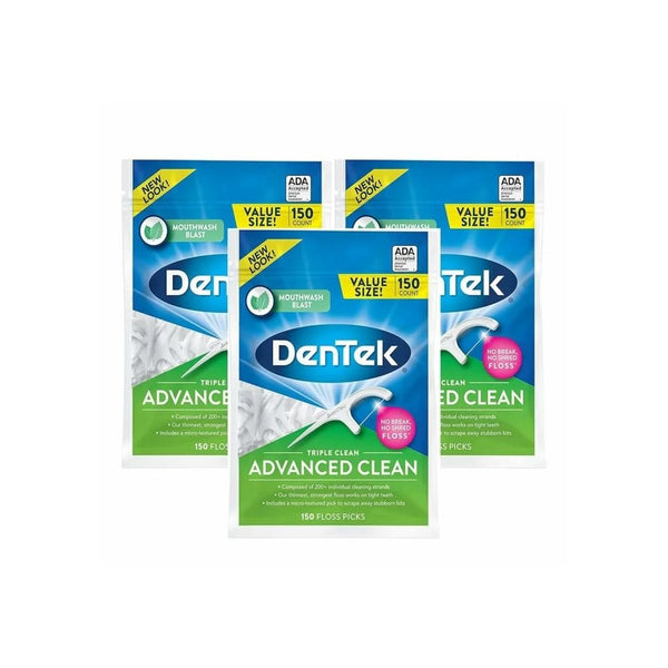 3 Packs DenTek Triple Clean Advanced Clean Floss Picks