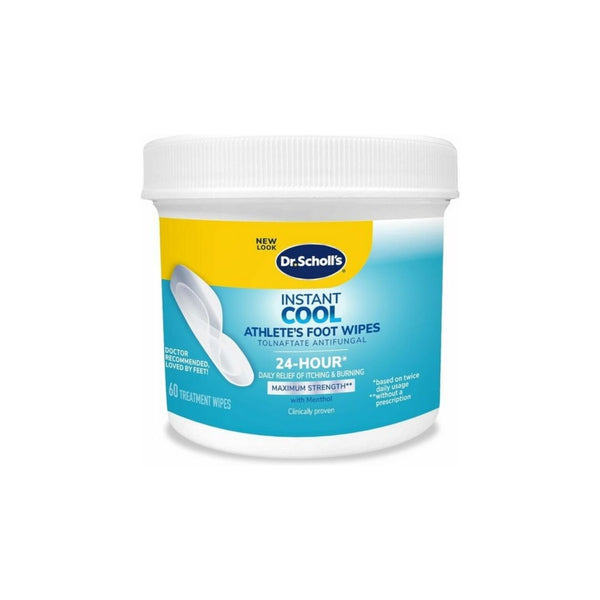 60 Ct Dr. Scholl’s Instant Cool Athlete’s Foot Treatment Wipes