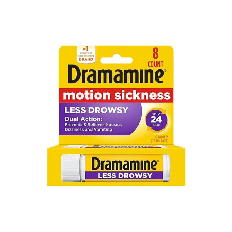 8 Count Dramamine Motion Sickness Relief Less Drowsy Formula