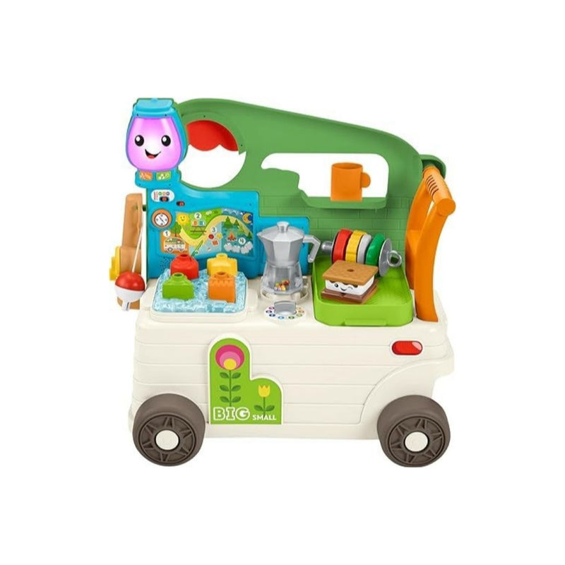 Fisher-Price Laugh & Learn Baby to Toddler Toy 3-in-1 On-the-Go Camper Walker & Activity Center