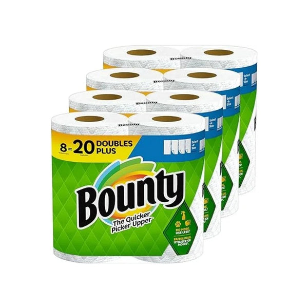 Bounty Paper Towels, 8 Double Plus Rolls = 20 Regular Rolls
