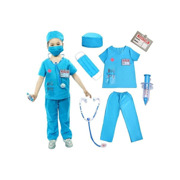Kids Doctor Costume 7pcs Play Kit
