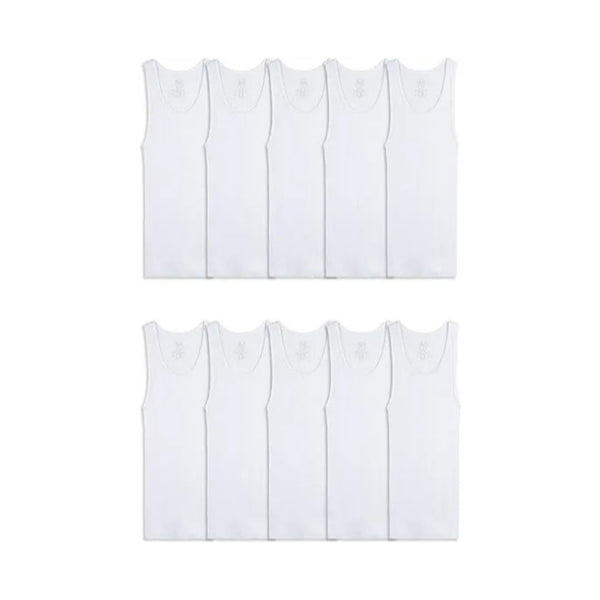 10 Pack Fruit of the Loom Boys' Eversoft Cotton Undershirts, Tank