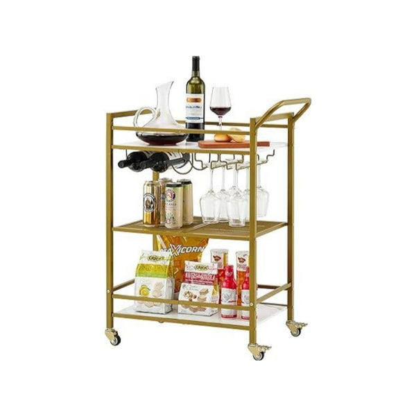 3-Tier Bar Mobile Bar Serving Cart