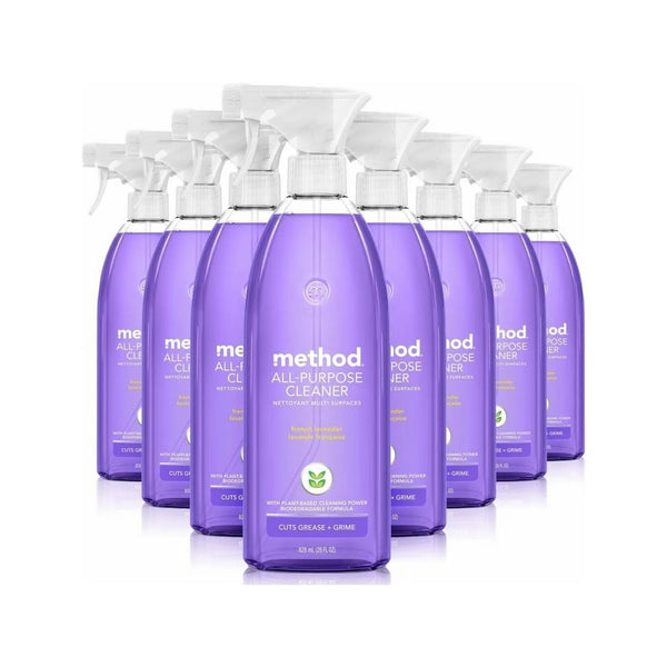 8 Bottles of Method All-Purpose Cleaner Spray, French Lavender