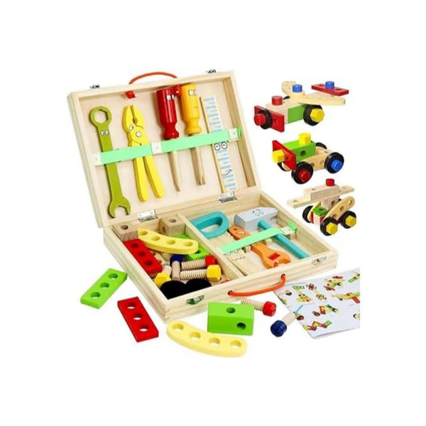 34Pcs Wooden Tool Set for Kids