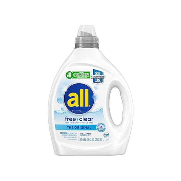 all Liquid Laundry Detergent, Free Clear for Sensitive Skin, 110 Loads