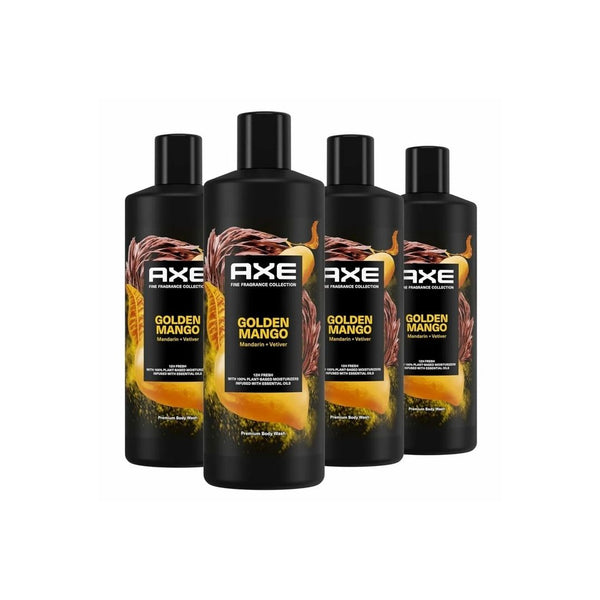 4 Bottles of AXE Fine Fragrance Collection Body Wash For Men Golden Mango