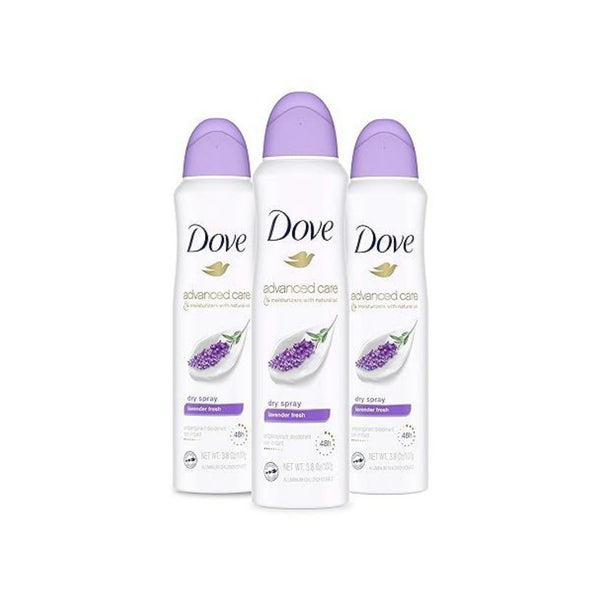 Pack of 3 Dove Advanced Care Antiperspirant Deodorant Dry Spray, Lavender Fresh