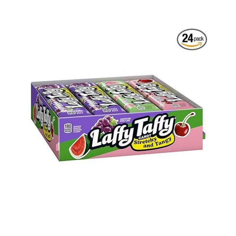 24 Pack Of Laffy Taffy Stretchy & Tangy Variety Candy Box