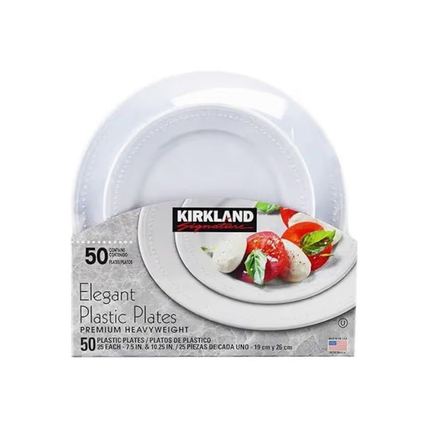 50-Count Kirkland Signature Elegant Plastic Plates