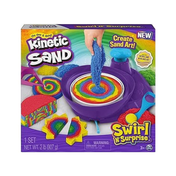 Kinetic Sand, Swirl N’ Surprise Playset with 2lbs of Play Sand