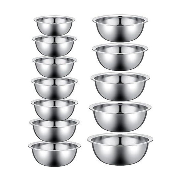 Set of 12 Stainless Steel Mixing Bowls