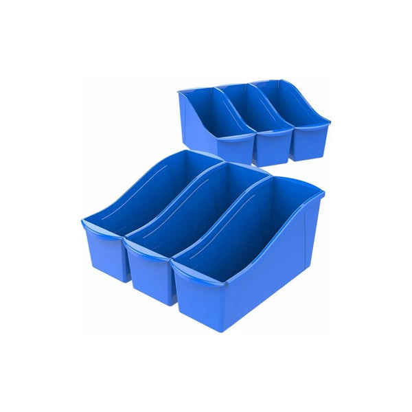 6-Pack Large Interlocking Plastic Book Bins