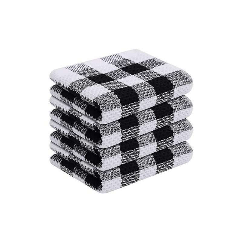 4-Pack 100% Cotton Buffalo Plaid Kitchen Towels