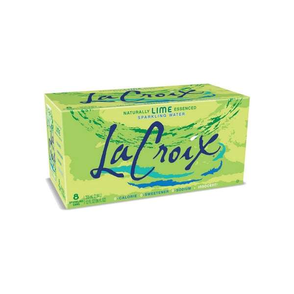 8 Cans Of LaCroix Lime Sparkling Water