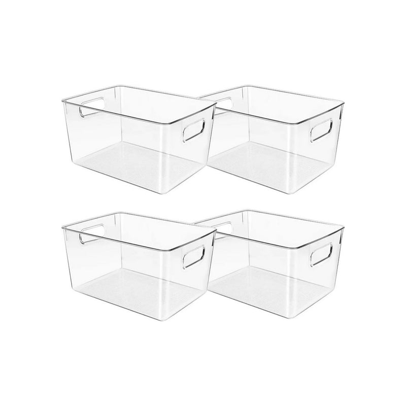 4-Pk Clear Plastic Storage Bins