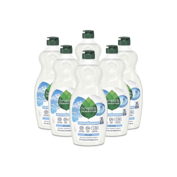 6 Bottles Of Seventh Generation Free & Clear Liquid Dish Soap