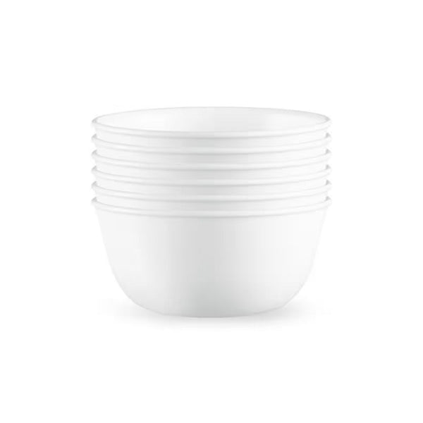 Set Of 6 Corelle Vitrelle 28oz Triple Layer Glass Frost White Bowls