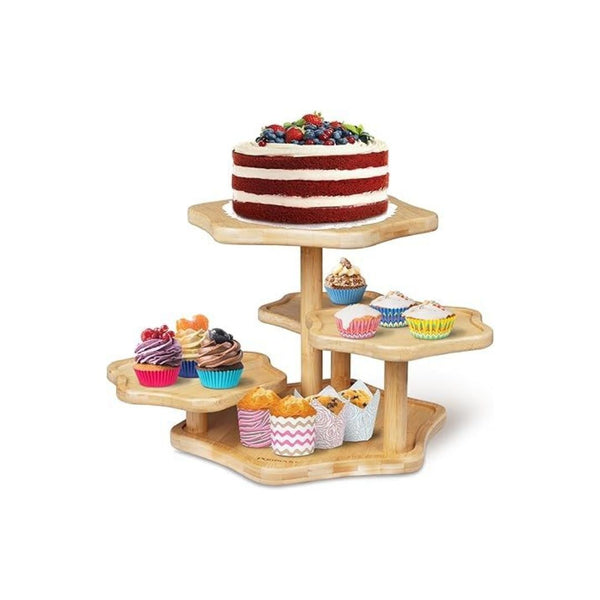 5-Tier Bamboo Cupcake Tower Stand