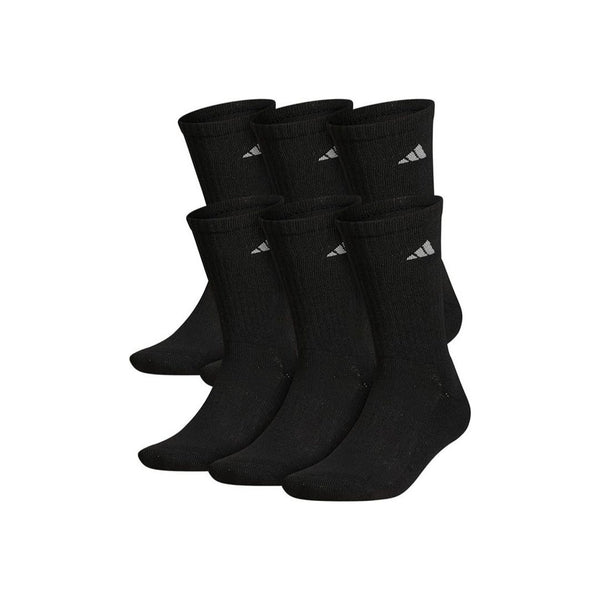 6 Pairs of adidas Men’s Athletic Cushioned Crew Socks (3 Colors)