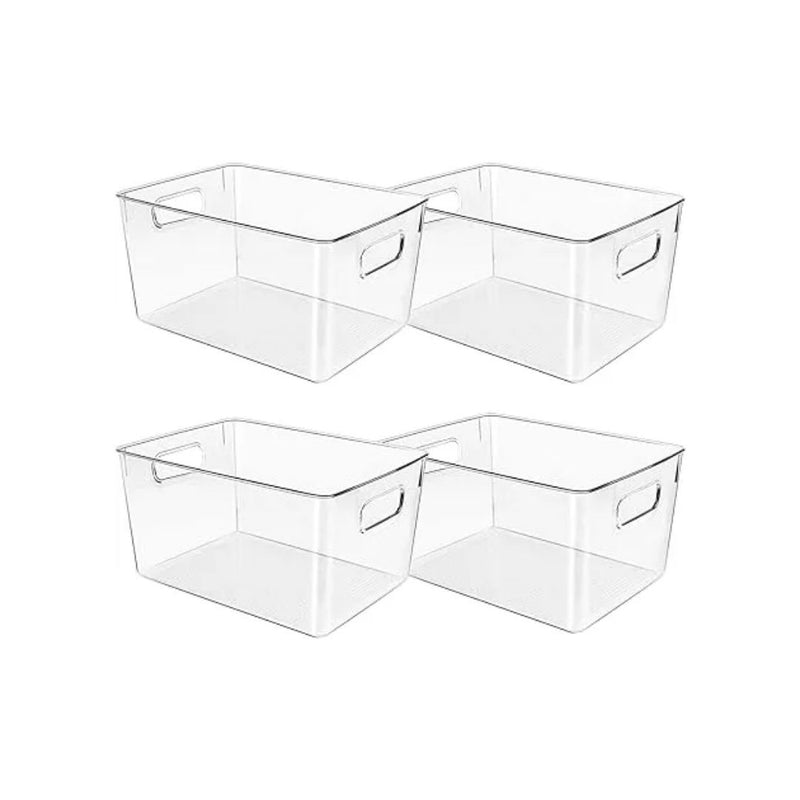 4-Pk Clear Plastic Storage Bins