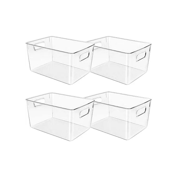 4-Pk Clear Plastic Storage Bins