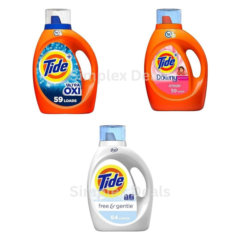 Tide Ultra Oxi, Downy, or Free & Gentle