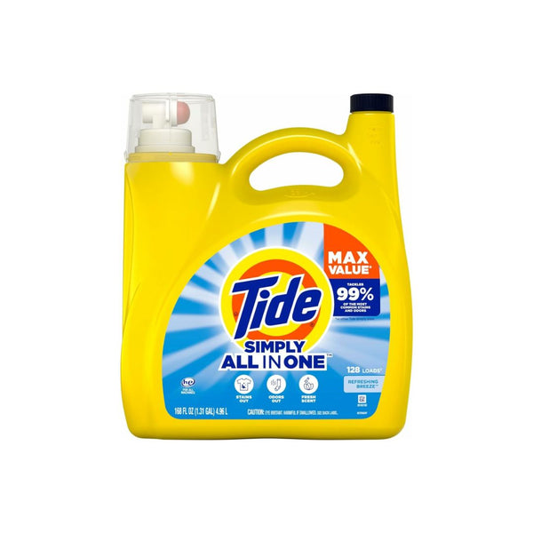 128 Loads Tide Simply Liquid Laundry Detergent, Refreshing Breeze + Get $9.50 Amazon Credit!