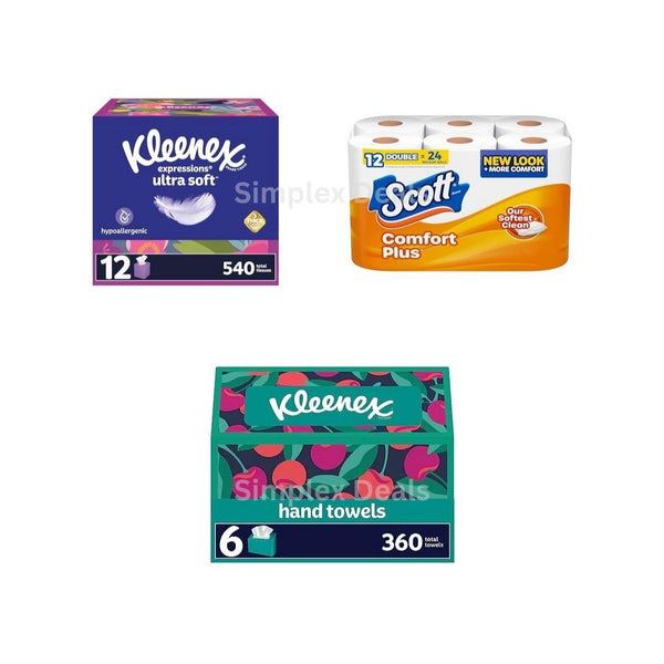 Save 20%-30% on Kleenex Tissues Or Scott Toilet Paper