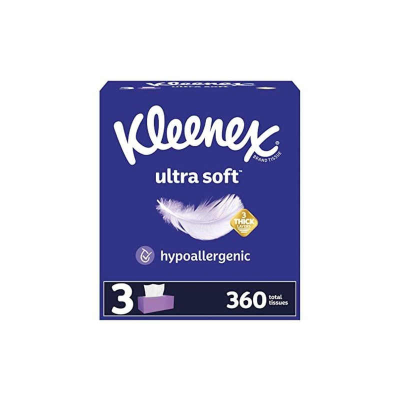 3 Boxes Of 160 Kleenex Trusted Care Facial Tissues