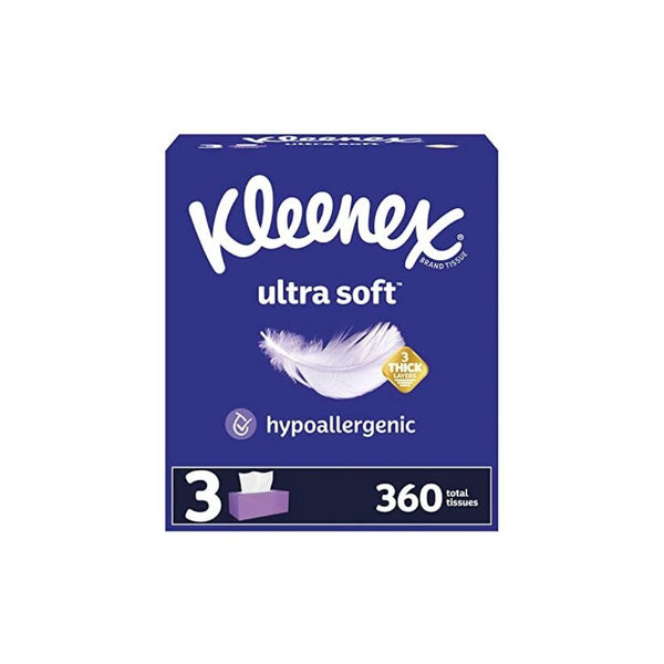 3 Boxes Of 160 Kleenex Trusted Care Facial Tissues