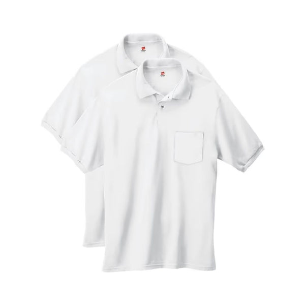 2-Pack Hanes Men’s EcoSmart Polo, Short-Sleeve Polo Shirt