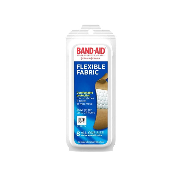 8Ct Band-Aid Brand Flexible Fabric Adhesive Bandages, All One Size