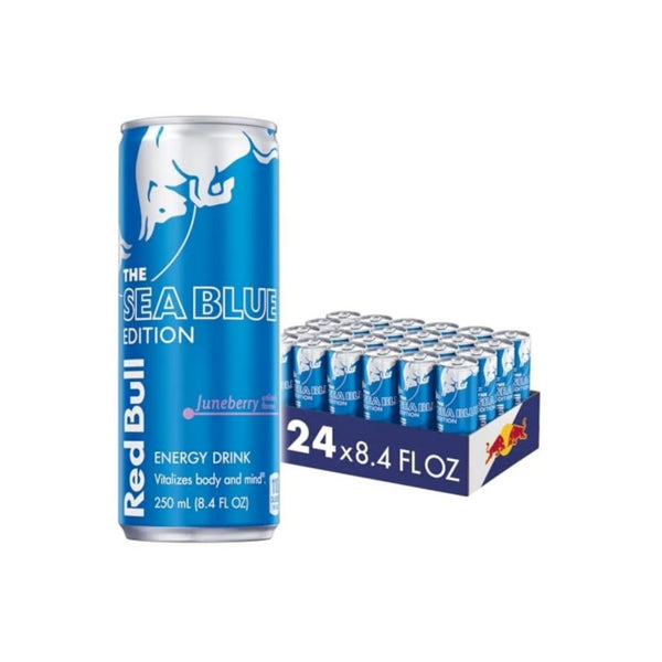 24 Cans Red Bull Sea Blue Edition Juneberry Energy Drink, 8.4 Fl Oz,
