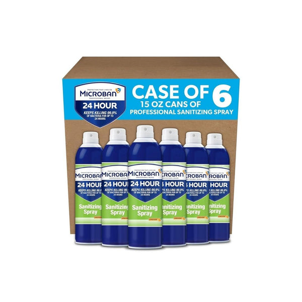 Pack of 6 P&G Microban 24 Aerosol Disinfectant Spray, Citrus Scent