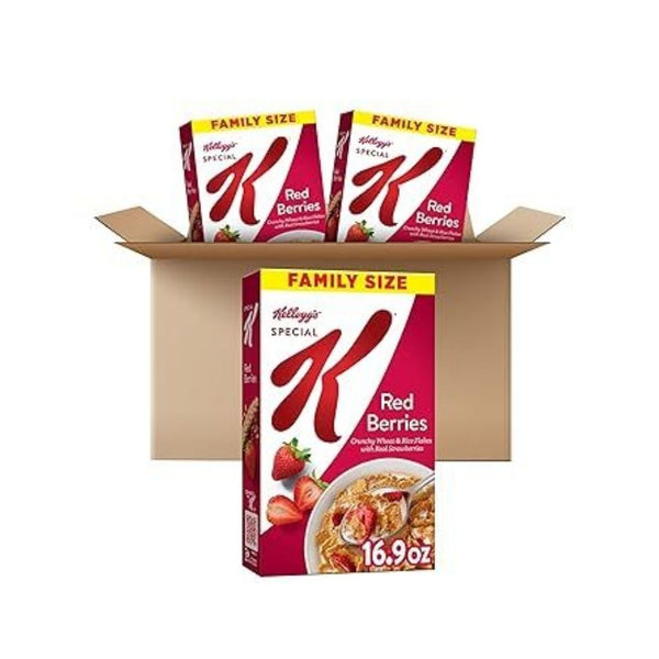 3 Family Size Boxes of Kellogg’s Special K Breakfast Cereal, Made with Real Strawberries