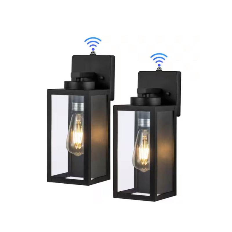 2-Pack Dusk-to-Dawn Outdoor Wall Lantern Sconce
