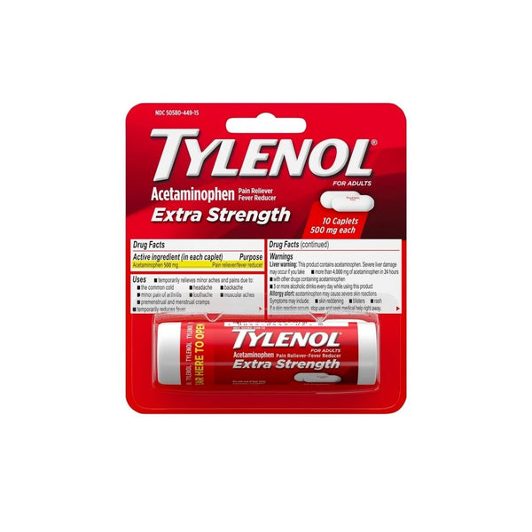 10-Count Tylenol Extra Strength Caplets with Acetaminophen + $2 Walmart Cash